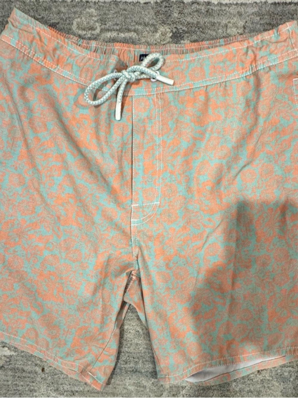 johnnie-O Coral & Mint Floral Swim Shorts